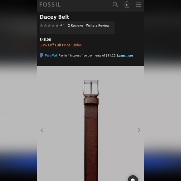 FOSSIL Dacey Brown Leather Belt - Picture 3 of 8